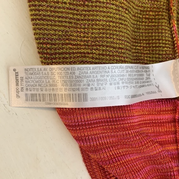 T15 ZARA Novelty cactus print sweater with cloth buttons size small pink orange - Picture 9 of 13